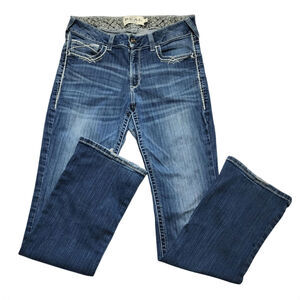 Ariat women's REAL Marine mid rise boot cut jeans entwined 32 L